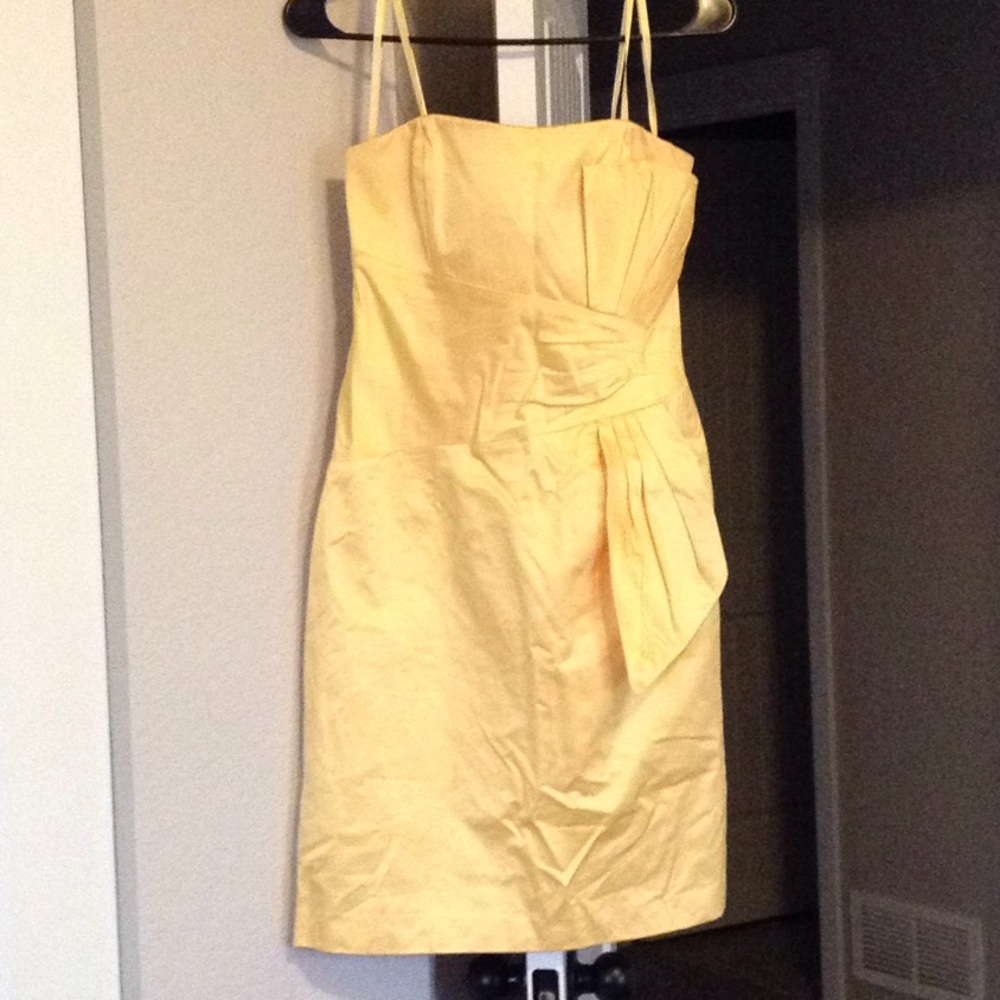 BCBG Paris Yellow Strapless Cocktail Dress Size 4